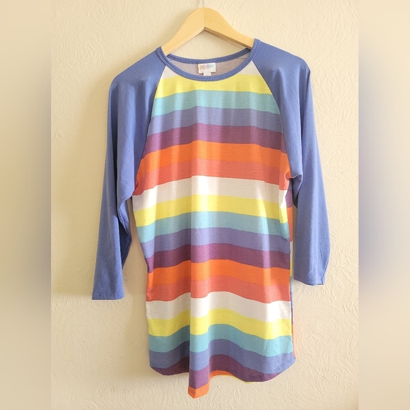 Lularoe , Randy 3/4 Sleeve T -Shirt,‎ Multicolor Rainbow, Size Large - Picture 2 of 5